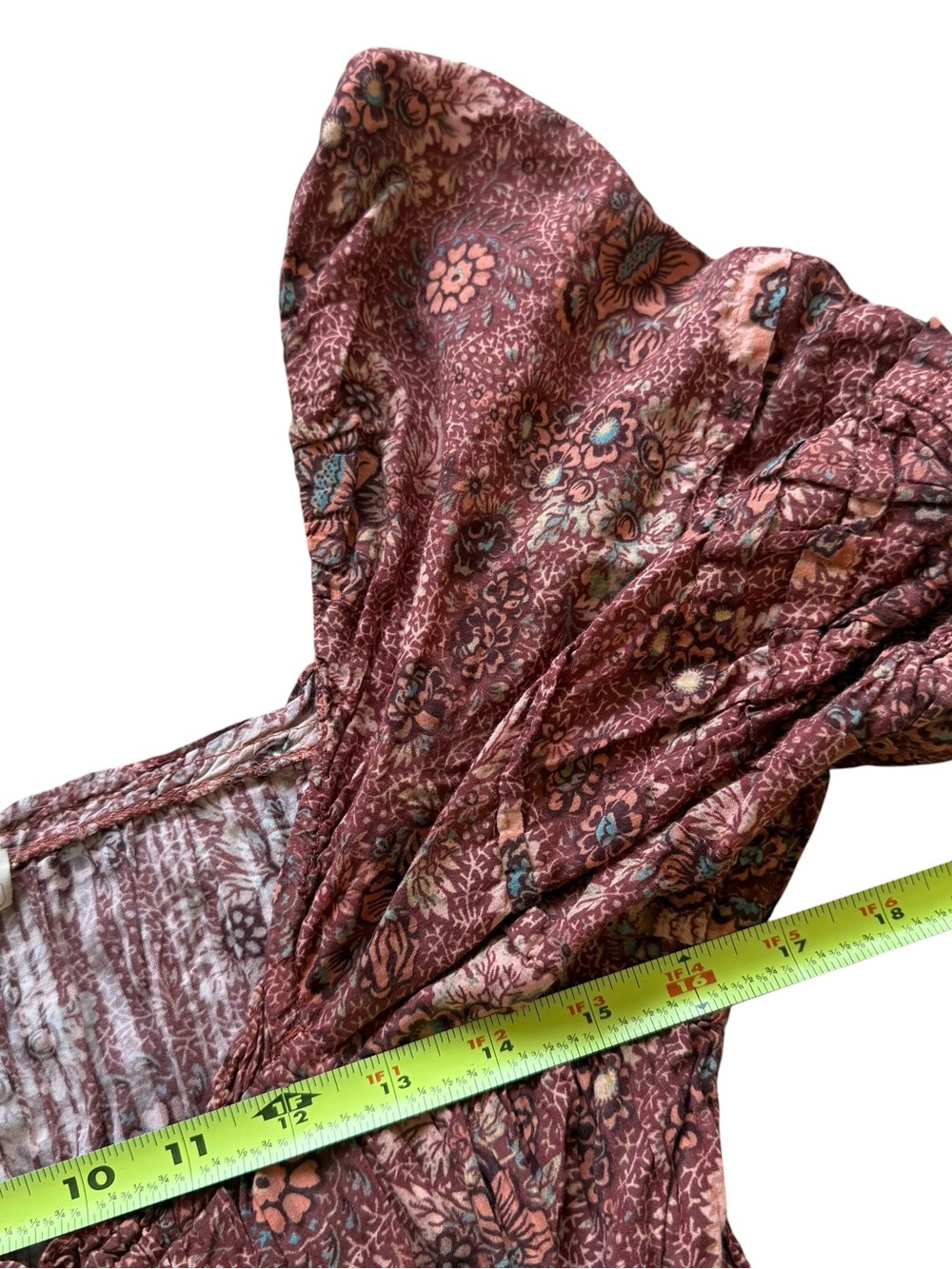 Ulla Johnson Floral Puff Sleeve Smocked Mini Dress Brown Print 4 Boho Romantic - Picture 10 of 16